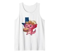 Mens Texas Cowboy Axolotl Eating Sandwich Lone Star State Tank Top