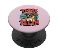 Mens Texas Size Teeth Gator Shirt Funny Alligator Cowboy Hat PopSockets Adhesive PopGrip