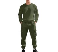 Mens Textured Track Suits 2 Piece Tracksuit Set with Hoodie Sweatshirt and Sweatpants 2025 Casual Sweatsuit Airport Outfits Jogger Set Hooded Sweat Suit Holiday Clothing (Army Green,M)