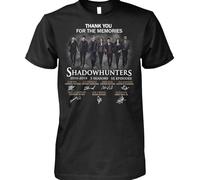 Men's Thank You for The Memories Shadowhunters All Cast Signed 3 Seasons 55 Episodes Vintage Gift Men Women Girls Unisex T-Shirts Black XL