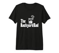 Mens The Backyard Dad Cigar Bourbon Whiskey Father's Day Grandpa Premium T-Shirt