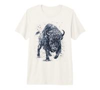 Mens The Beast Fury Bison Buffalo Vintage Look Premium T-Shirt