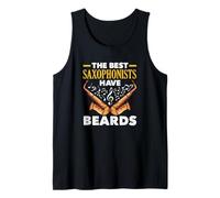 Mens The Best Saxophonists Have Beards Funny Saxophone Tank Top