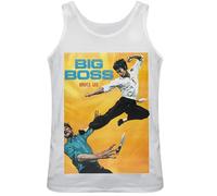 Mens The Big Boss Martial Arts/Kung Fu Film Regular Fitted Vest Top Vest Top, Medium, White