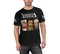 Men's The Boo*nd%ocks Huey and Riley T-Shirt Casual Short-Sleeve Tees Concert Merch Lightweight Tee-Shirt Black L
