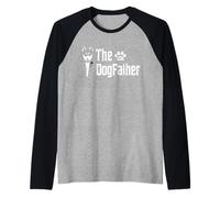 Mens The Dogfather Siberian Husky Dog Dad Fathers Day Raglan Baseball Tee