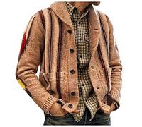 Mens The Dude Zip Up Cardigan Sweaters Shawl Collar Open Front Cable Knitted Cardigans Jackets Slim Fit Vintage Coat