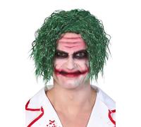 Mens The Joker Style Curly Messy Green Villain Wig