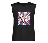 Men's The Last Resort Sleeveless T Shirt - Skinhead,Oi,Punk Vest Black XXL