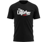 Mens The Logfather T Shirt Tree Surgeon Tee Carpenter Top, L, Black