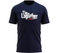 Mens The Logfather T Shirt Tree Surgeon Tee Carpenter Top, XL, Navy