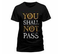 Mens The Lord of The Rings You Shall Not Pass Men T Shirt - Unisex LOTR Tee Black