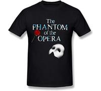 Men's The Phantom of The Opera Summer Cotton T Shirt Black Black XL