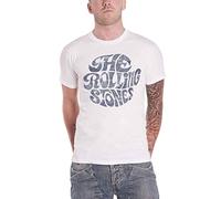 Men's The Rolling Stones Vintage 70's Logo White T-Shirt: Medium
