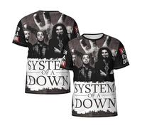 Men's The SOAD Down Music Rock Band System T-Shirts Short Sleeve Tee Shirts Crewneck Casual Regular Print Cool Summer Fashion Top Tees, S-3XL