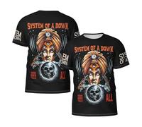 Men's The SOAD Down Music Rock Band System T-Shirts Short Sleeve Tee Shirts Crewneck Casual Regular Print Cool Summer Fashion Top Tees, S-3XL