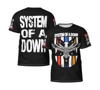 Men's The SOAD Down Music Rock Band System T-Shirts Short Sleeve Tee Shirts Crewneck Casual Regular Print Cool Summer Fashion Top Tees, S-3XL