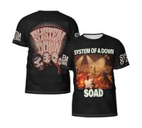 Men's The SOAD Down Music Rock Band System T-Shirts Short Sleeve Tee Shirts Crewneck Casual Regular Print Cool Summer Fashion Top Tees, S-3XL