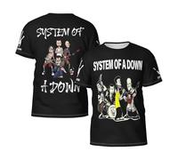 Men's The SOAD Down Music Rock Band System T-Shirts Short Sleeve Tee Shirts Crewneck Casual Regular Print Cool Summer Fashion Top Tees, S-3XL