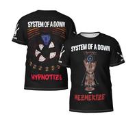Men's The SOAD Down Music Rock Band System T-Shirts Short Sleeve Tee Shirts Crewneck Casual Regular Print Cool Summer Fashion Top Tees, S-3XL