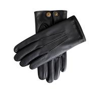 Men's The Suited Racer Touchscreen Three-Point Leather Gloves - BLACK/BLACK / S