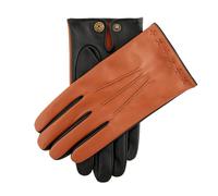 Men's The Suited Racer Touchscreen Three-Point Leather Gloves - TAN/BLACK / M