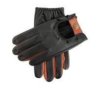 Men's The Suited Racer Two-Colour Leather Driving Gloves - BLACK/TAN / XL