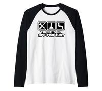 Mens There’s No App for that Plumber Pipe Repair Raglan Baseball Tee