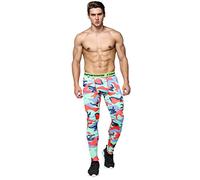 Men's Thermal Leggings Base Layers Men Bottoms Long Leggings Classic Breathable Trousers for Running Exercise Fitness Compression Pants Warm Winter Suitable Workout Orange S