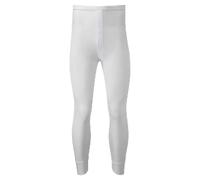 MENS THERMAL LONG JOHN UNDERWEAR WARM LEGGINGS WHITE OR CHARCOAL BLACK S M L XL XXL (SMALL - 30/32" WAIST, WHITE)