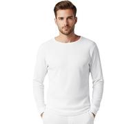 Mens Thermal Long Sleeve T Shirt Underwear Vest Warm Winter Baselayer Top S-2XL (UK, Alpha, XXL, Regular, Regular, White)