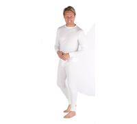 Mens Thermal Set Long Sleeve Vest and Long Johns White