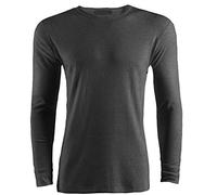 Mens Thermal T-Shirt Underwear Long Sleeve TOP Warm Winter Base Layer Vest S-XXL[Charcoal Grey,L]