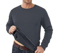 Men's Thermal Top Long Sleeve T Shirt Warm Underwear Base Layer Fleece Lined Lightweight Crew Neck Winter Warm Underwear Outdoor Sports Wokerwear
