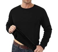 Men's Thermal Top Long Sleeve T Shirt Warm Underwear Base Layer Fleece Lined Lightweight Crew Neck Winter Warm Underwear Outdoor Sports Wokerwear