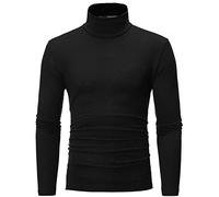 Men'S Thermal Tops Long Sleeve Roll Neck Shirts Cotton Base Layer Thermal Underwear Tops Men'S Autumn And Winter Solid Color Elastic Slim High Collar Top