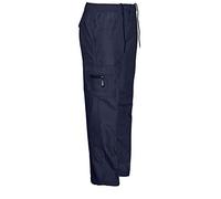Mens Thermal Trousers Thick Fabric with Fleece Feel Inside Cargo Combat Trousers (3X-Large, Navy)