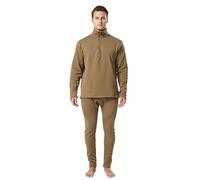 Men's Thermal Underwear Base Layer Set Coldproof Soft Crew Neck Warm Stand-Up Collar Long Sleeve Shirt Thermal Underwear Set Thermal Underwear Top Loungewear for Winter Outdoor Sports, khaki, L
