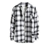 Mens Thick Plaid Hooded Flannel Shirt Jacket Fleece Lined Lumber Jack Warm Shirt Mens Regular Fit Lumberjack Shirts Checked Flannel Shirts Button Down Long Sleeve Jacket Thermal Autumn Coats