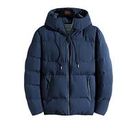 Mens Thicken Puffer Jacket Water Resistant Winter Warm Coat with Hood Lightweight Packable Quilted Hooded Down Jackets (Dark Blue,2XL)