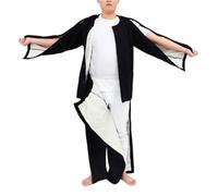 Men's Thickened Patient Gown, Bedridden Disability Clothing for Post-Surgery Rehab & Elderly Care(Nero,XL)