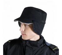 Men's Thickened Trapper Hat Waterproof Hat Repellent Nylon Faux Winter Hats for Men Rabbit Fur Lining Hats for Men UK Adjustable with Ear Flaps for Skiing Hiking Fishing (UK, Alpha, M, L, Black)