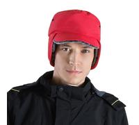 Men's Thickened Trapper Hat Waterproof Hat Repellent Nylon Faux Winter Hats for Men Rabbit Fur Lining Hats for Men UK Adjustable with Ear Flaps for Skiing Hiking Fishing (UK, Alpha, M, L, Red)
