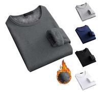 Mens Thickened Warm Tops Oversized Thick Fleece Pullover for Men Thermal Underwear Vests Comfy Long Sleeve Tops Thermal T-Shirt Warm Underlayer Winter Thermals Base Layer Clothing Men Vest Top