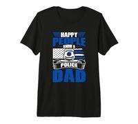 Mens Thin Blue Line - Happy People Know a Police Dad Premium T-Shirt