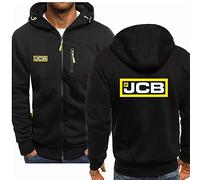 Men's Thin Hoodies Jacket - JCB Print Long Sleeve Sweatshirts Pullovers Spring Summer Full Zip Coats Sports Hooded Tops(Color:A1,Size:M)