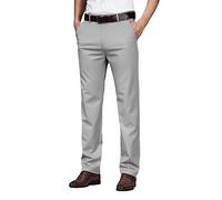 Men's Thin Straight Casual Pants Classic Style Light Gray Business Stretch Trousers Male Light gray9 36