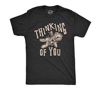 Mens Thinking of You Tshirt Funny Voodoo Doll Graphic Novelty Tee (Heather Black) - 3XL