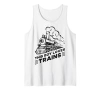 Mens This Boy Loves Trains - Steam Locomotives Tank Top