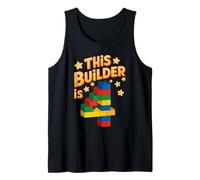 Mens This Builder 4 Years Old 4th Birthday Brick Building Block Tank Top